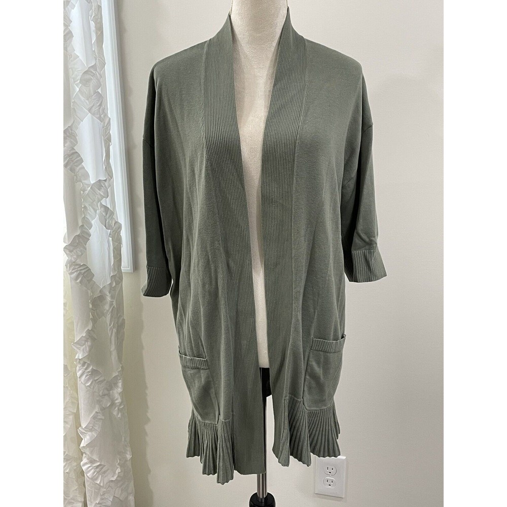 25. Isaac Mizrahi Live! Open Front Ruffled Cardigan Women Large